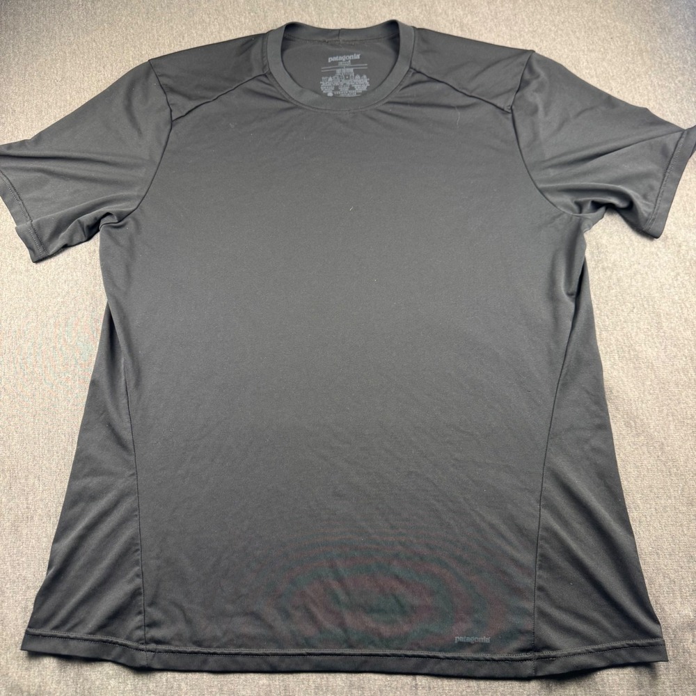 Patagonia Capilene 1 Silkweight Shirt Mens Large Black Short Sleeve 45381 FA11